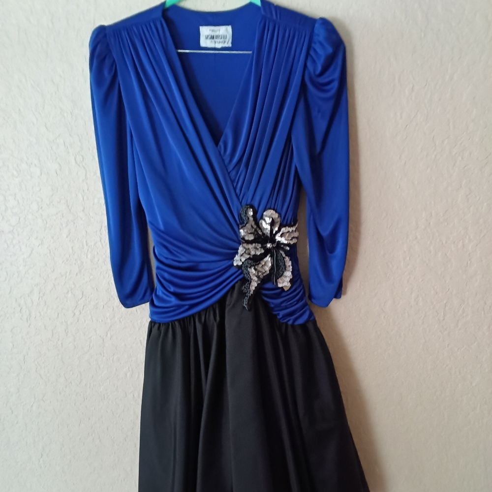 Vintage Susan Roselli for VIJACK Cocktail Dress.  Blue.  Women's Size M.